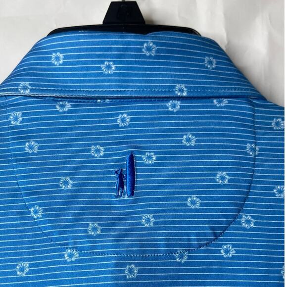 Johnnie-O‎ Men Newman Performance Golf Polo Shirt In Maverick Blue Stripes Small - Picture 8 of 9